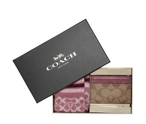 Buy Coach Boxed Canvas With Leather Card Holder With Socks Box Women's Brown With Pink at Sasom – Authentic and Ready to Ship