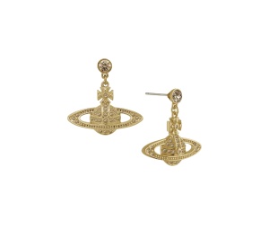 Buy Vivienne Westwood Mini Bas Relief Drop Earrings Gold Light Colorado Topaz at Sasom – Authentic and Ready to Ship