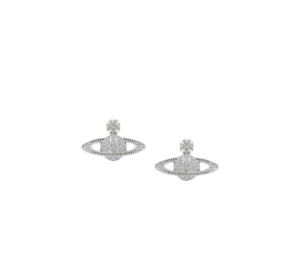 Buy Vivienne Westwood Mini Bas Relief Earrings Platinum Crystal at Sasom – Authentic and Ready to Ship