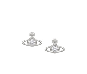 Buy Vivienne Westwood Nano Solitaire Earrings Platinum Crystal at Sasom – Authentic and Ready to Ship
