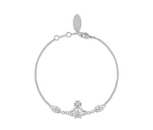 Vivienne Westwood Mini Bas Relief Pearl Chain Bracelet Silver