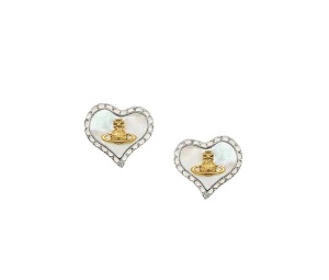 Buy Vivienne Westwood Petra Earrings In Platinum Gold White Pearl Tint Mop White Opal at Sasom – Authentic and Ready to Ship