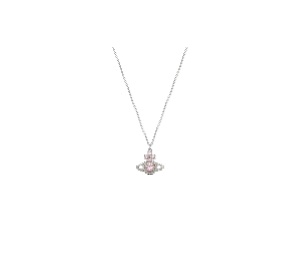 Buy Vivienne Westwood Valentina Orb Pendant Necklace Platinum Pink White Cz at Sasom – Authentic and Ready to Ship