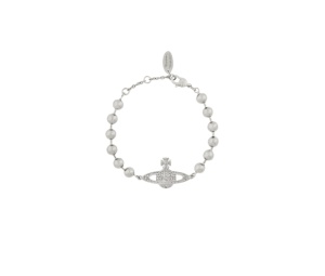 Buy Vivienne Westwood Thames Mini Bas Relief Bracelet Platinum White Crystal at Sasom – Authentic and Ready to Ship