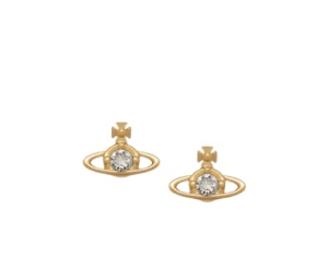 Buy Vivienne Westwood Nano Solitaire Earrings Gold Silver Shade Crystal at Sasom – Authentic and Ready to Ship