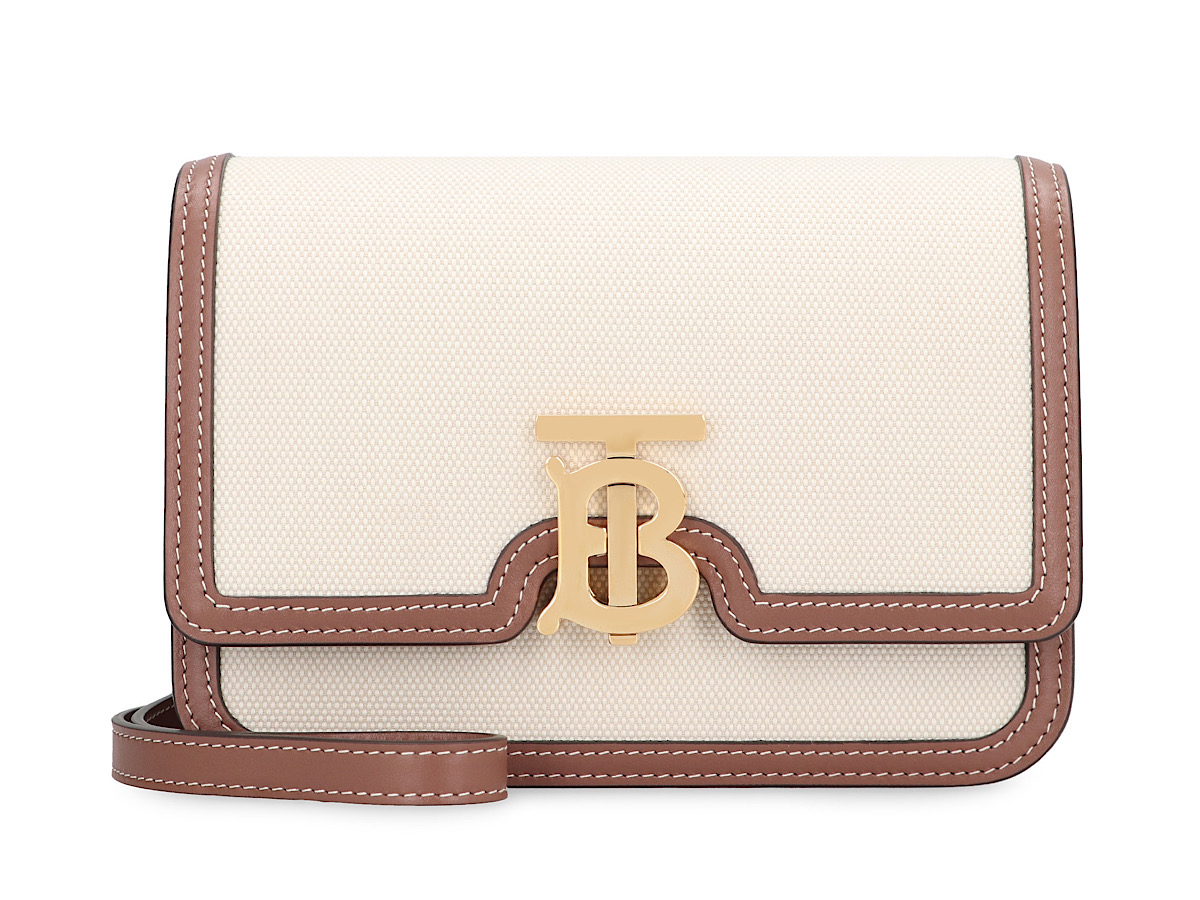 【BURBERRY】送料/関税込 TWO TONE CANVAS SHOULDER BAG Burberry Ladies Small TB Two-tone Canvas And Leather