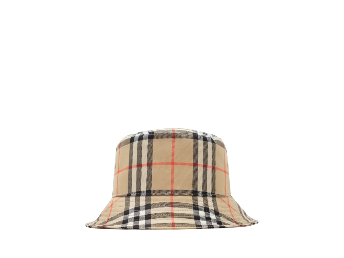 Buy Burberry Check Cotton Bucket Hat Sand Beige at Sasom – Authentic and Ready to Ship