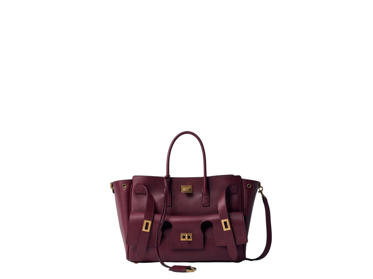 Buy Balenciaga Small Bel Air Carry Tote Bag Burgundy at Sasom – Authentic and Ready to Ship