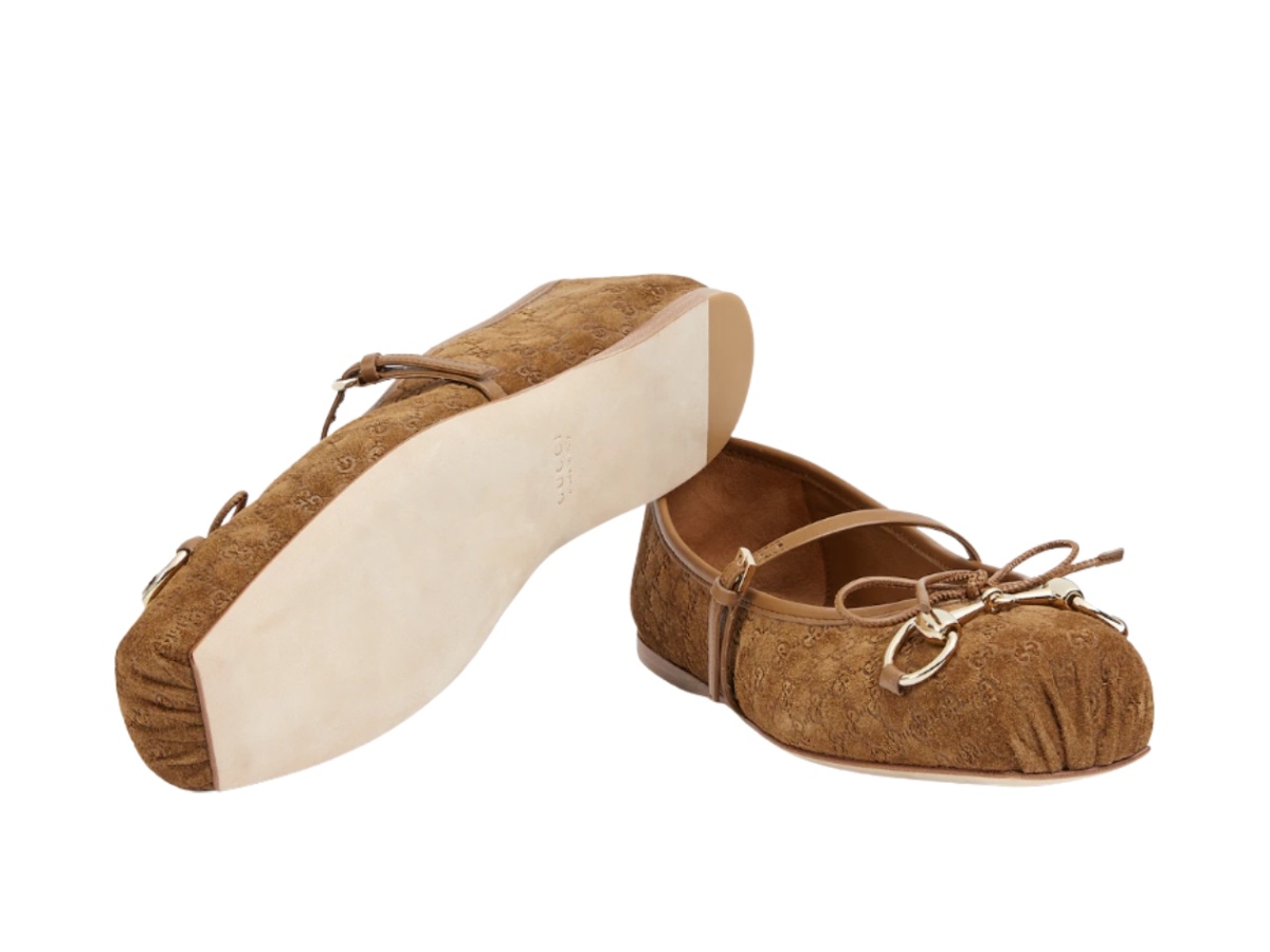 https://d2cva83hdk3bwc.cloudfront.net/814413-aaeen-2808-gucci-horsebit-ballet-flat-in-light-brown-mini-gg-suede-with-light-gold-toned-hardware-3.jpg
