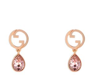 Buy Gucci Metal Crystal Resin Pearl Earrings Unisex Rose Gold at Sasom – Authentic and Ready to Ship