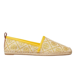 Buy Tory Burch T Monogram Espadrille Flat In Goldfinch Aged Camello at Sasom – Authentic and Ready to Ship