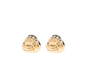 Buy Bottega Veneta Intreccio Geometric Earrings Gold at Sasom – Authentic and Ready to Ship