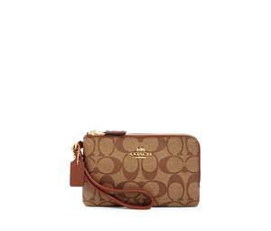 Buy Coach Corner Zip Canvas With Leather Coin Purse Mahjong Bag Clutch Women's Brown at Sasom – Authentic and Ready to Ship