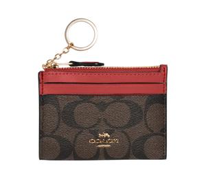 Buy Coach Mini Id Skinny Leather Card Clip Card Holder Mini Women's Red/Brown at Sasom – Authentic and Ready to Ship