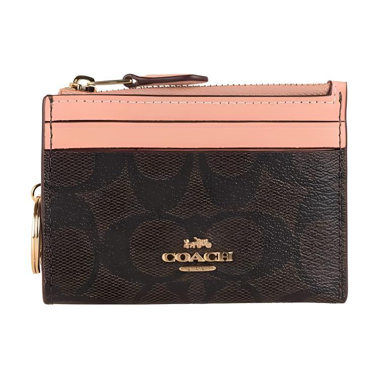 https://d2cva83hdk3bwc.cloudfront.net/88208-IMTL9-coach-canvas-leather-card-holder-mini-women-s-dark-brown-shell-pink-1.jpg