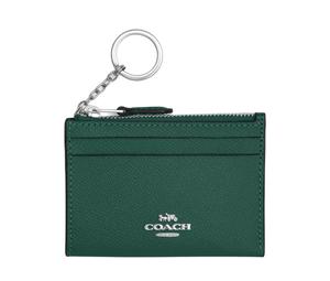 Buy Coach Skinny Id Case Cross Grain Leather Card Holder Mini Women's Silver & Emerald Green at Sasom – Authentic and Ready to Ship