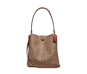 Buy Coach Charlie Canvas With Leather Bucket Bags Crossbody Bag Shoulder Bag Women's Red Brown at Sasom – Authentic and Ready to Ship