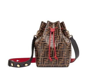 Buy FENDI Mon Tresor Calfskin Bucket Bag Crossbody Bag Small Size Women's Brown/Red at Sasom – Authentic and Ready to Ship