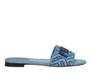 Buy Fendi Signature Blue Denim Slides (Women's) at Sasom – Authentic and Ready to Ship