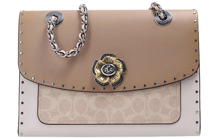 https://d2cva83hdk3bwc.cloudfront.net/967-LHQV9-coach-parker-coated-canvas-with-leather-chain-bag-shoulder-bag-crossbody-bag-medium-size-women-s-khaki-gray-white-1.jpg