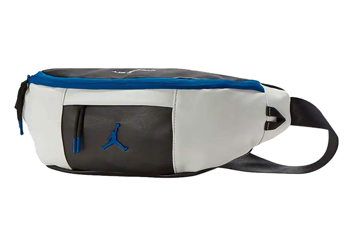 https://d2cva83hdk3bwc.cloudfront.net/9A0188-459-jordan-polyester-crossbody-bag-sling-bag-fanny-pack-regular-unisex-black-white-blue-patchwork-1.jpg