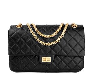 Buy Chanel 2.55 Vintage Cow Leather Mouth Cover Bag Crossbody Bag Shoulder Bag Women's Black Gold Black at Sasom – Authentic and Ready to Ship