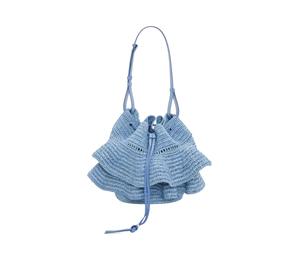 Buy Loewe Balloon Raffia Fiber With Cow Leather Handbag, Shoulder Bag Women's Denim Blue at Sasom – Authentic and Ready to Ship
