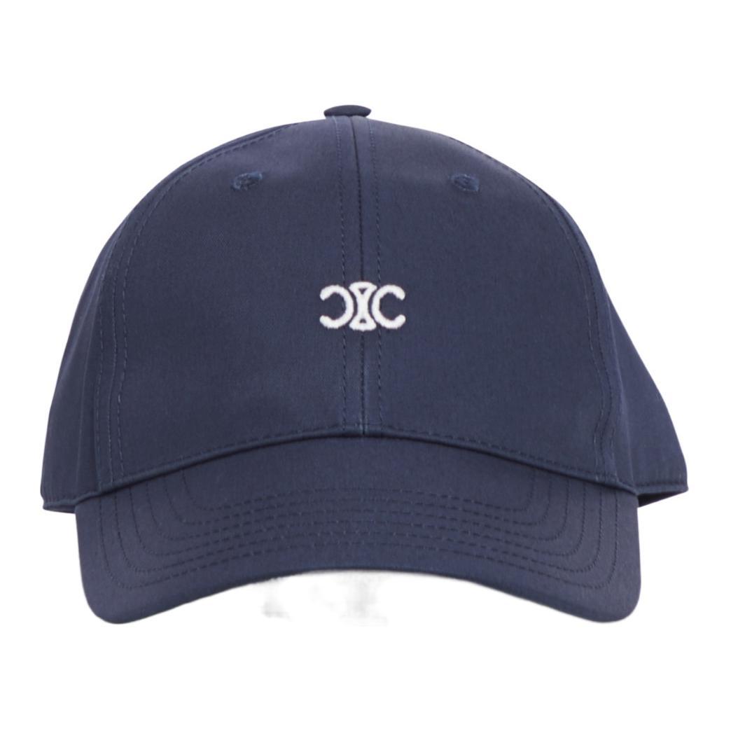 CELINE TRIOMPHE BASEBALL CAP 限定品　美品 Navy Celine Logo Baseball Cap Celine Triomphe Embroidered Cotton