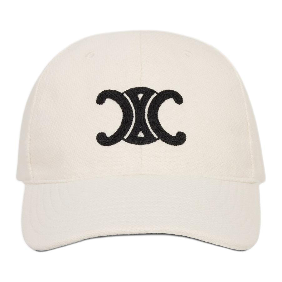 CELINE｜ (TRIOMPHE BASEBALL CAP IN WOOL (AA049350Q 01OW) triomphe baseball cap in wool - OFF WHITE | CELINE