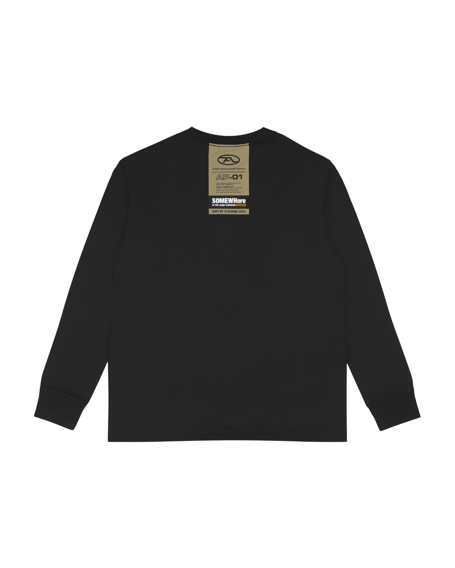 SASOM | apparel Aape Long Sleeve Tee Black Check the latest price now!