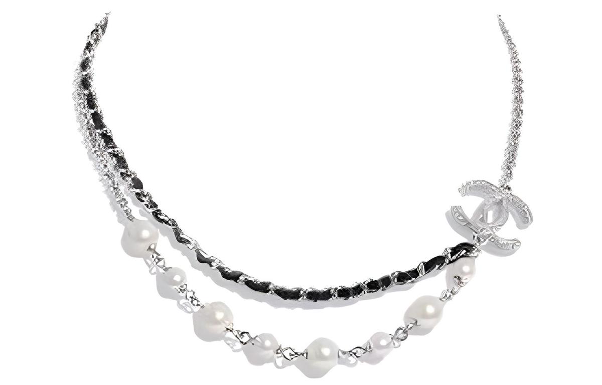 Chanel 22c Early Spring Necklaces Women's Silver