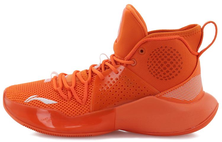 LiNing SONIC Anti Slip Wear Resistant High Top Basketball Shoes Men's  Carrot Orange