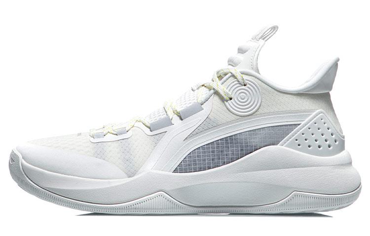 LINING Combat Low Basketball Shoes Men Low Top White/Gray