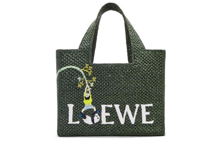 https://d2cva83hdk3bwc.cloudfront.net/ALF1B59X03-4360-loewe-suna-fujita-collaboration-font-tote-raffia-fiber-tote-bag-shopping-bag-handbag-small-size-women-s-dark-green-1.jpg