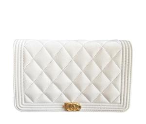 Buy Chanel LEBOY Grained Embossed Cow Leather Mahjong Bag Shoulder Bag Crossbody Bag Regular Women's White at Sasom – Authentic and Ready to Ship