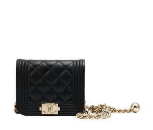 Buy Chanel LEBOY Grained Calfskin Shoulder Bag, Crossbody Bag, Fanny Pack Women's Black at Sasom – Authentic and Ready to Ship
