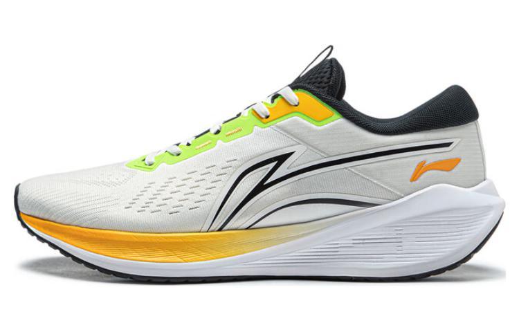 LiNing WuShi Lite V2 Cushioned Slip Resistant Abrasion Resistant Low Top Casual Running Shoes Men's White Yellow
