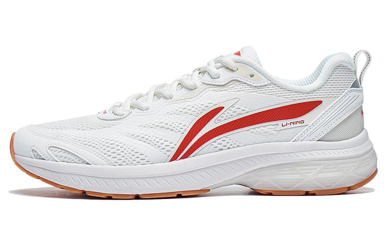 LiNing Anti-Slip Wear-Resistant Low-Top Running Shoes Women's White Red