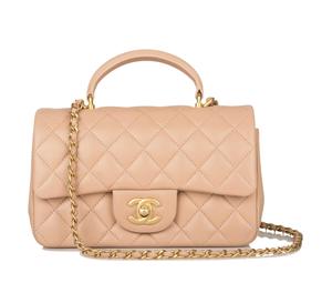Buy Chanel Classic Flap CF Lambskin Lipstick Bag Handbag Shoulder Bag Crossbody Bag Mini Women's Nude Pink at Sasom – Authentic and Ready to Ship