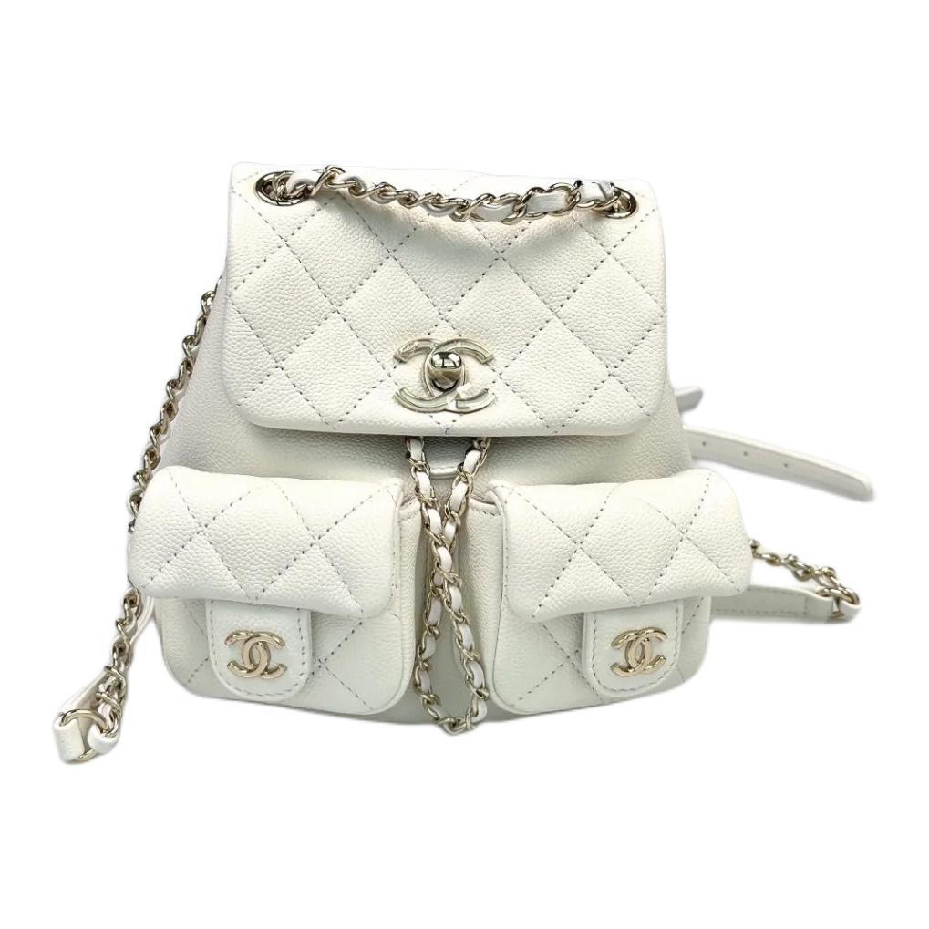 SASOM | bags Chanel Duma 24A Calfskin Small Backpack Women's White