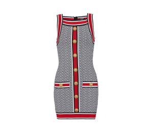 Buy BALMAIN Monogram Sleeveless Knit Dress at Sasom – Authentic and Ready to Ship