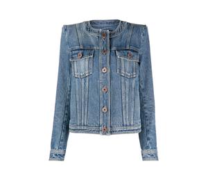 Buy BALMAIN Denim Jackets Women's Blue at Sasom – Authentic and Ready to Ship