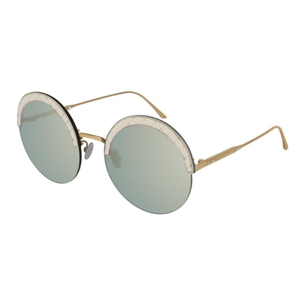Bottega Veneta Acetate Metal Round Sunglasses Women's Gold