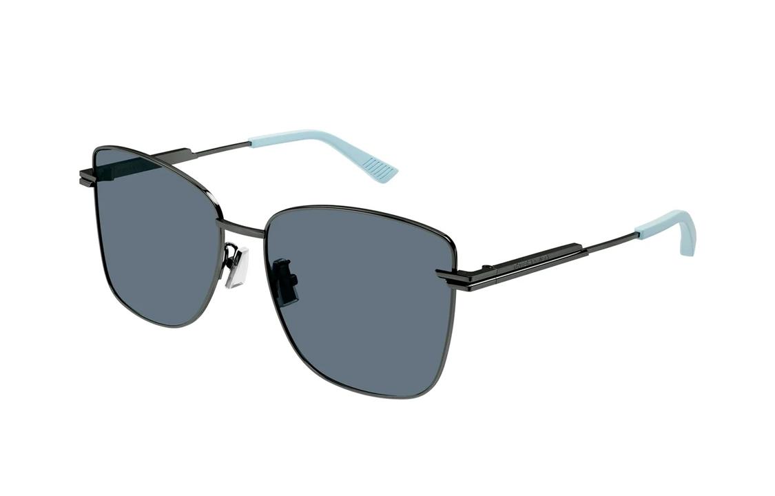 Bottega Veneta Metal Irregular Shape Sunglasses Women's Black