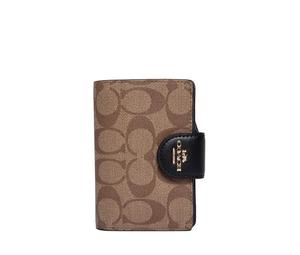 Buy Coach Corner Zip Canvas With Leather Wrist Bag Clutch Mahjong Wallet Women's Brown/Black at Sasom – Authentic and Ready to Ship