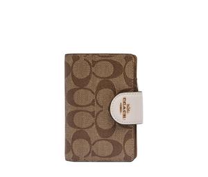 Buy Coach Corner Zip Canvas With Leather Mahjong-Themed Wrist Bags And Clutches Medium Size Women's White & Khaki Monogram at Sasom – Authentic and Ready to Ship