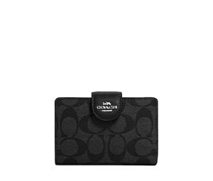Buy Coach Canvas With Leather Card Holders Coin Purses Wallets Mini Women's Khaki & Black at Sasom – Authentic and Ready to Ship
