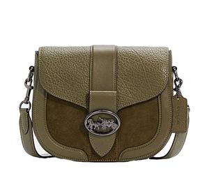 Buy Coach Georgie Leather Saddle Bag Shoulder Bag Crossbody Bag Wine God Bag Small Size Women's Olive Green at Sasom – Authentic and Ready to Ship