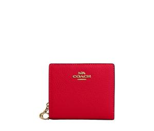 Buy Coach Snap Wallet Pebbled Leather Wallet Mini Women's Red at Sasom – Authentic and Ready to Ship