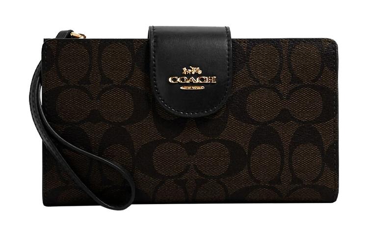 https://d2cva83hdk3bwc.cloudfront.net/C2874-IMAA8-coach-tech-wallet-canvas-leather-clutch-wallet-unisex-dark-brown-black-1.jpg